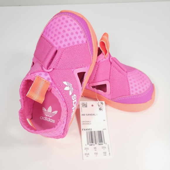 Adidas Sandal FX4952 Kids Toddler Girl Pink Magenta Beach Slip On Shoes size 10 - Picture 2 of 8